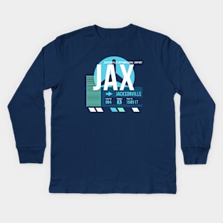 Jacksonville (JAX) Airport // Sunset Baggage Tag Kids Long Sleeve T-Shirt